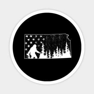 Kansas Bigfoot American Flag Magnet